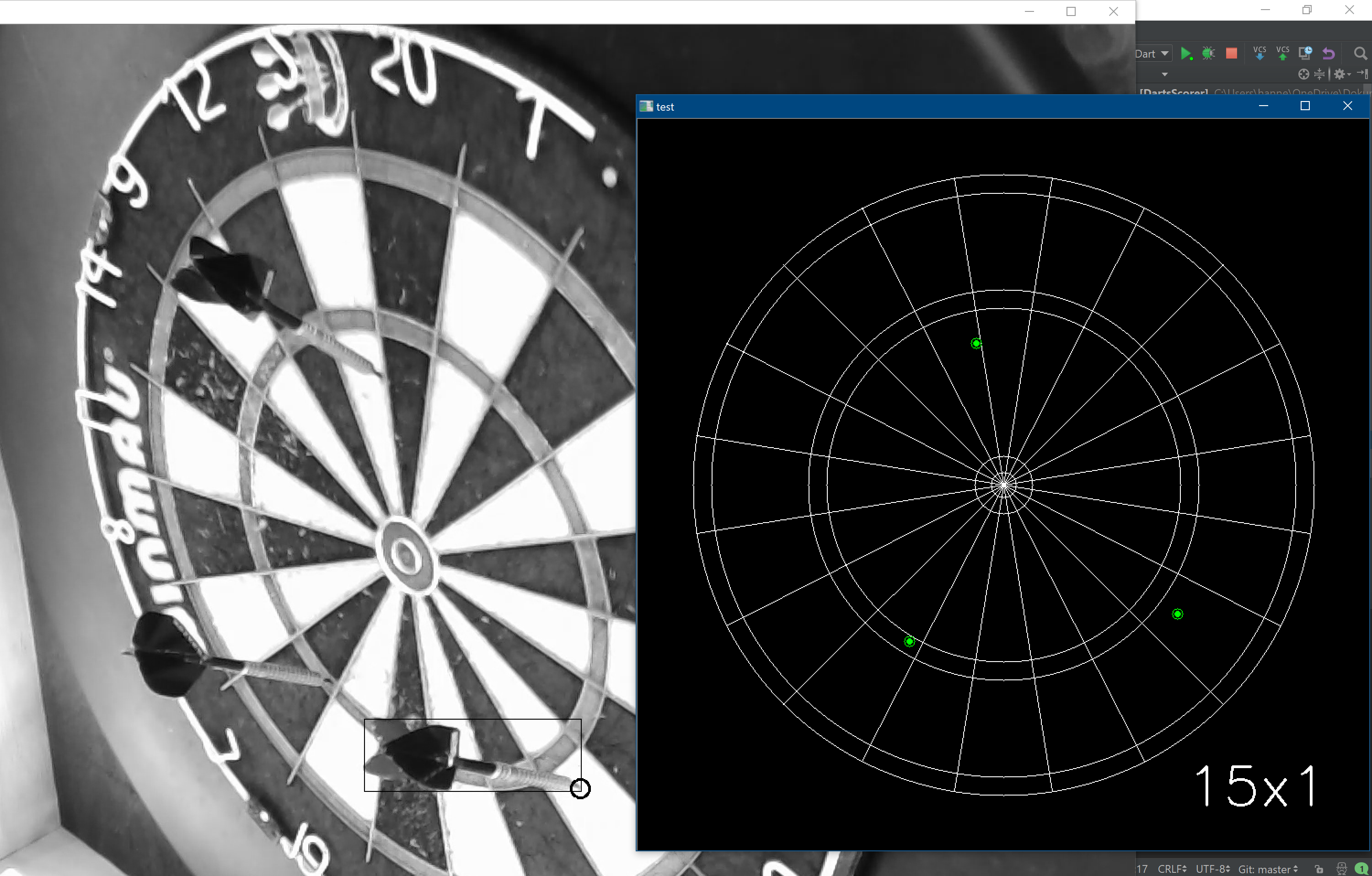 opencv-steel-darts Automatic scoring system for steel darts using OpenCV, a Pi 3 Model two webcams.